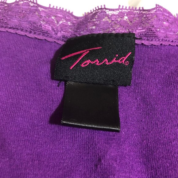 TORRID PURPLE LACE LONG SLEEVE TOP 2X? EUC - Picture 2 of 6